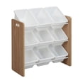 thumbnail image 1 of ECR4Kids 3-Tier Organizer with 9 Removable Plastic Bins, 3x3, Toy Storage, Dark Natural/White, 1 of 9