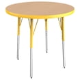 thumbnail image 1 of ECR4Kids 30in Round Everyday T-Mold Adjustable Activity Table Maple/Yellow - Standard Swivel, 1 of 2
