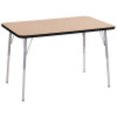thumbnail image 1 of ECR4Kids 30in x 48in Rectangle Contour Thermo-Fused Adjustable Activity Table Maple/Black/Silver - Standard Swivel, 1 of 2