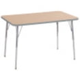 thumbnail image 1 of ECR4Kids 30in x 48in Rectangle Contour Thermo-Fused Adjustable Activity Table Maple/Light Grey/Silver - Standard Swivel, 1 of 2