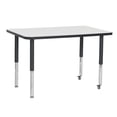 thumbnail image 1 of ECR4Kids 30in x 48in Rectangle Dry-Erase Thermo-Fused Adjustable Activity Table Black/Black - Super Leg, 1 of 2