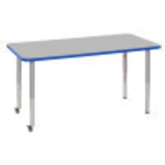 ECR4Kids 30in x 48in Rectangle Premium Thermo-Fused Adjustable Activity Table Grey/Blue/Silver - Super Leg
