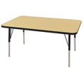 thumbnail image 1 of ECR4Kids 30in x 48in Rectangle Premium Thermo-Fused Adjustable Activity Table Maple/Black/Black - Standard Swivel, 1 of 2