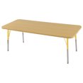thumbnail image 1 of ECR4Kids 30in x 48in Rectangle Premium Thermo-Fused Adjustable Activity Table Maple/Maple/Yellow - Standard Swivel, 1 of 2