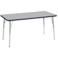 thumbnail image 1 of ECR4Kids 30in x 60in Rectangle Contour Thermo-Fused Adjustable Activity Table Grey/Navy/Silver - Standard Swivel, 1 of 2