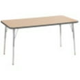 thumbnail image 1 of ECR4Kids 30in x 60in Rectangle Contour Thermo-Fused Adjustable Activity Table Maple/Grey/Silver - Standard Swivel, 1 of 2