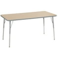 thumbnail image 1 of ECR4Kids 30in x 60in Rectangle Contour Thermo-Fused Adjustable Activity Table Maple/Light Grey/Silver - Standard Swivel, 1 of 2