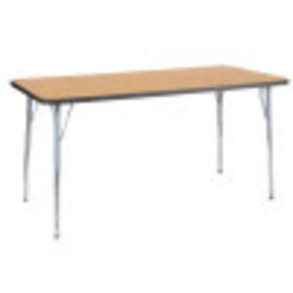 ECR4Kids 30in x 60in Rectangle Contour Thermo-Fused Adjustable Activity Table Oak/Grey/Silver - Standard Swivel