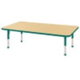 thumbnail image 1 of ECR4Kids 30in x 60in Rectangle Everyday T-Mold Adjustable Activity Table Maple/Green - Chunky Leg, 1 of 2