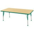 thumbnail image 1 of ECR4Kids 30in x 60in Rectangle Everyday T-Mold Adjustable Activity Table Maple/Green - Toddler Ball, 1 of 2