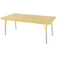 thumbnail image 1 of ECR4Kids 30in x 60in Rectangle Everyday T-Mold Adjustable Activity Table Maple/Yellow - Standard Swivel, 1 of 2