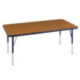 thumbnail image 1 of ECR4Kids 30in x 60in Rectangle Everyday T-Mold Adjustable Activity Table Oak/Navy - Standard Swivel, 1 of 2