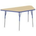 thumbnail image 1 of ECR4Kids 30in x 60in Trapezoid Everyday T-Mold Adjustable Activity Table Maple/Blue - Standard Swivel, 1 of 4