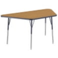 thumbnail image 1 of ECR4Kids 30in x 60in Trapezoid Everyday T-Mold Adjustable Activity Table Oak/Navy - Standard Swivel, 1 of 4