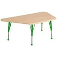 thumbnail image 1 of ECR4Kids 30in x 60in Trapezoid Premium Thermo-Fused Adjustable Activity Table Maple/Maple/Green - Standard Ball, 1 of 4
