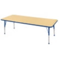 thumbnail image 1 of ECR4Kids 30in x 72in Rectangle Everyday T-Mold Adjustable Activity Table Maple/Blue - Standard Ball, 1 of 2