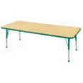 thumbnail image 1 of ECR4Kids 30in x 72in Rectangle Everyday T-Mold Adjustable Activity Table Maple/Green - Standard Ball, 1 of 2