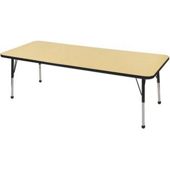 ECR4Kids 30in x 72in Rectangle Everyday T-Mold Adjustable Activity Table Maple/Maple/Black - Toddler Ball