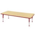 thumbnail image 1 of ECR4Kids 30in x 72in Rectangle Everyday T-Mold Adjustable Activity Table Maple/Red - Chunky Leg, 1 of 2