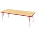 thumbnail image 1 of ECR4Kids 30in x 72in Rectangle Everyday T-Mold Adjustable Activity Table Maple/Red - Standard Swivel, 1 of 2