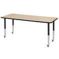thumbnail image 1 of ECR4Kids 30in x 72in Rectangle Premium Thermo-Fused Adjustable Activity Table Maple/Black/Black - Super Leg, 1 of 2