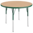 thumbnail image 1 of ECR4Kids 36in Round Everyday T-Mold Adjustable Activity Table Maple/Green - Standard Swivel, 1 of 4