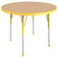thumbnail image 1 of ECR4Kids 36in Round Everyday T-Mold Adjustable Activity Table Maple/Yellow - Standard Ball, 1 of 4