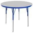 thumbnail image 1 of ECR4Kids 36in Round Premium Thermo-Fused Adjustable Activity Table Grey/Blue/Blue - Standard Swivel, 1 of 4