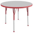 thumbnail image 1 of ECR4Kids 36in Round Premium Thermo-Fused Adjustable Activity Table Grey/Red/Red - Standard Ball, 1 of 4