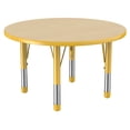 thumbnail image 1 of ECR4Kids 36in Round Premium Thermo-Fused Adjustable Activity Table Maple/Yellow/Yellow - Chunky Leg, 1 of 4