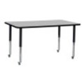 thumbnail image 1 of ECR4Kids 36in x 60in Rectangle Everyday T-Mold Adjustable Activity Table Grey/Black/Black - Super Leg, 1 of 2