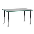 thumbnail image 1 of ECR4Kids 36in x 60in Rectangle Everyday T-Mold Adjustable Activity Table Grey/Green/Black - Super Leg, 1 of 2