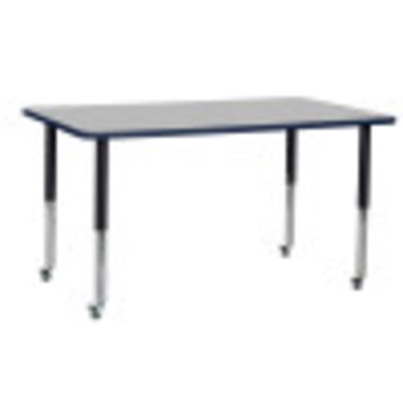 ECR4Kids 36in x 60in Rectangle Everyday T-Mold Adjustable Activity Table Grey/Navy/Black - Super Leg