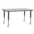 thumbnail image 1 of ECR4Kids 36in x 60in Rectangle Everyday T-Mold Adjustable Activity Table Maple/Blue/Black - Super Leg, 1 of 2