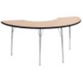thumbnail image 1 of ECR4Kids 36in x 72in Half Moon Contour Thermo-Fused Adjustable Activity Table Maple/Black/Silver - Standard Swivel, 1 of 2