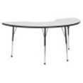 thumbnail image 1 of ECR4Kids 36in x 72in Half Moon Dry-Erase Thermo-Fused Adjustable Activity Table Black/Black - Standard Ball, 1 of 2