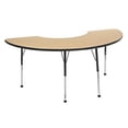 thumbnail image 1 of ECR4Kids 36in x 72in Half Moon Everyday T-Mold Adjustable Activity Table Maple/Black - Standard Ball, 1 of 2