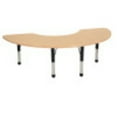 thumbnail image 1 of ECR4Kids 36in x 72in Half Moon Everyday T-Mold Adjustable Activity Table Maple/Maple/Black - Chunky Leg, 1 of 2