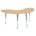thumbnail image 1 of ECR4Kids 36in x 72in Half Moon Everyday T-Mold Adjustable Activity Table Maple/Maple/Green - Standard Ball, 1 of 2