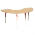 thumbnail image 1 of ECR4Kids 36in x 72in Half Moon Everyday T-Mold Adjustable Activity Table Maple/Maple/Red - Toddler Swivel, 1 of 2