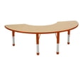 thumbnail image 1 of ECR4Kids 36in x 72in Half Moon Everyday T-Mold Adjustable Activity Table Maple/Red - Chunky Leg, 1 of 2