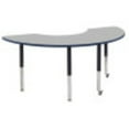 thumbnail image 1 of ECR4Kids 36in x 72in Half Moon Premium Thermo-Fused Adjustable Activity Table Grey/Navy/Black - Super Leg, 1 of 2