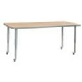 thumbnail image 1 of ECR4Kids 36in x 72in Rectangle Contour Thermo-Fused Adjustable Activity Table Maple/Light Grey/Silver - Super Leg, 1 of 2