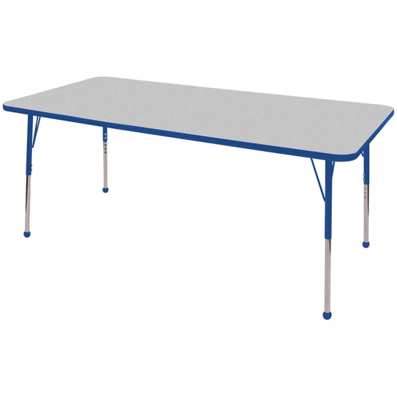 ECR4Kids 36in x 72in Rectangle Everyday T-Mold Adjustable Activity Table Grey/Black - Standard Swivel