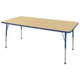 thumbnail image 1 of ECR4Kids 36in x 72in Rectangle Everyday T-Mold Adjustable Activity Table Maple/Blue - Standard Ball, 1 of 2