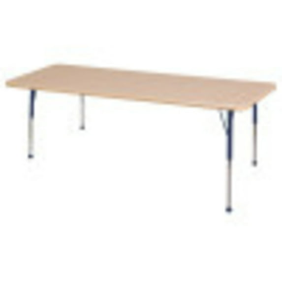 ECR4Kids 36in x 72in Rectangle Everyday T-Mold Adjustable Activity Table Maple/Maple/Navy - Standard Ball