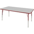 thumbnail image 1 of ECR4Kids 36in x 72in Rectangle Everyday T-Mold Adjustable Activity Table Maple/Maple/Red - Toddler Ball, 1 of 2