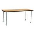 thumbnail image 1 of ECR4Kids 36in x 72in Rectangle Premium Thermo-Fused Adjustable Activity Table Oak/Black/Silver - Super Leg, 1 of 2