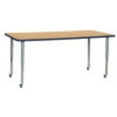 thumbnail image 1 of ECR4Kids 36in x 72in Rectangle Premium Thermo-Fused Adjustable Activity Table Oak/Navy/Silver - Super Leg, 1 of 2