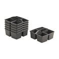 thumbnail image 1 of ECR4Kids 4-Compartment Medium Plastic Caddy, Multipurpose Organization, Black, 6-Pack, 1 of 9